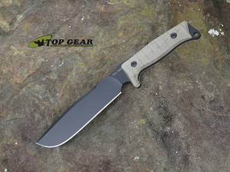 Fox Combat Jungle Tactical Knife, N690 Stainless Steel, Canvas Micarta Olive Drab - FX-133MGT