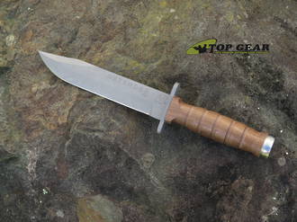 Fox Defender Military Tactical Knife, 440C Stainless Steel, Palisander Wood Handle - 689