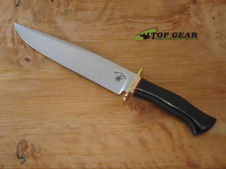 Jesse Hemphill Bowie Knife, 8oCRV2 Carbon Steel, Black Canvas Micarta Handle - 007BM