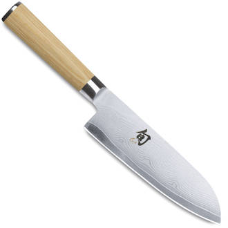 Shun Classic Santoku Knife White, 18 cm with Pakka Wood Handle - DM-0702W