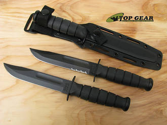 Ka-Bar Short Clip-Point Fighting Knife with Kraton Handle - 1259 Serrated or 1258 Straight Edge