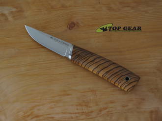 Kizlyar Supreme Samoyed Puukko Knife, N690 Stainless Steel, Zebra Wood - KK0036