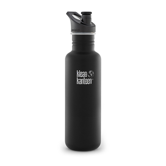 Klean Kanteen Classic Stainless Steel Bottle with Sports Cap, Black -  27Oz – 800ml-K27CPPS-BE-A