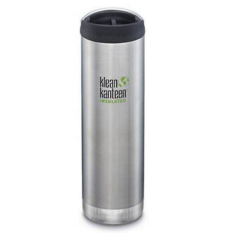 Klean Kanteen TKWide Vacuum-Insulated Stainless Steel Bottle with Café Cap, 20 oz. - 592 ml, Brushed Stainless Steel - K132TKWPC