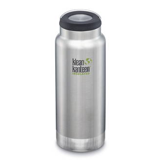 Klean Kanteen TKWide Vacuum-Insulated Stainless Steel Bottle with Loop Cap, 32 oz. - 946 ml, Brushed Stainless Steel - K132TKWSS