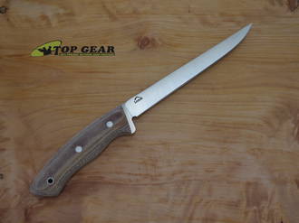 Landi Fisher Fish Filleting Knife, Canvas Micarta Handle, 440C Stainless Steel - LKF