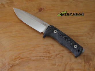 Lion Steel T5 Fixed Blade Knife, Niolox Stainless Steel, Black Micarta Handle - T5 MI