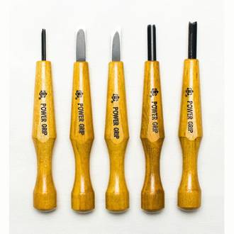 Mikisyo 5-Piece Power Grip Wood Carving Tool Kit - 800053