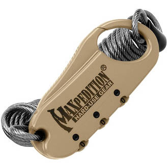 Maxpedition High-Security 3-Dial Combination Steel Cable Lock - CABLOC KHAKI