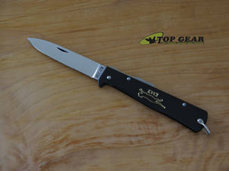 Mercator Folding Pocket Knife, Carbon Steel, K55 Logo, Black - L154