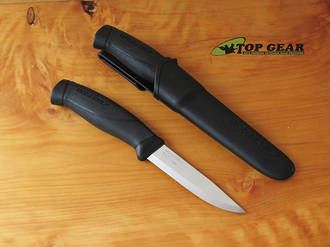 Mora Companion Bushcraft Knife, Stainless Steel, Black Handle - 14201