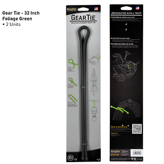 Nite Ize Geartie Reusable Rubber Twist Tie - Foliage Green 2-Pack