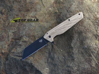 Ontario Besra Flipper Knife, AUS-8 Stainless Steel, Micarta Handle - 19000