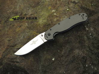 Ontario RAT Model 1 Folding Knife 3.6" AUS-8 Black Plain Blade, Carbon Fiber/G10 Handles, Liner Lock - 8887CF