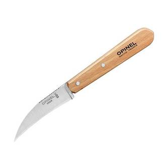 Opinel Curved Vegetable - Peeling Knife, Stainless Steel, Beechwood Handle, Natural - 114