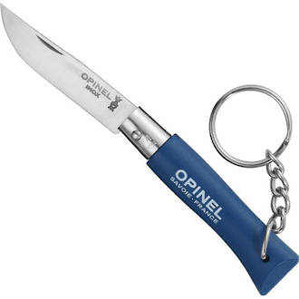 Opinel No. 4 Keyring Knife, Stainless Steel, Blue - OP02053