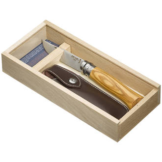 Opinel No. 8 Pocket Knife with Olive Wood Handle and Gift Box - 001004OP