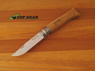 Opinel No. 8 Pocket Knife, Oak Wood Handle - 00647