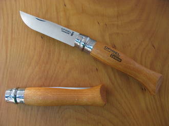 Opinel No. 9 Beechwood Pocket Knife High Carbon Steel - No. 9