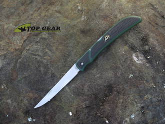 Outdoor Edge Fish&Bone Folding Boning Knife, Green Zytel Handles with Black TPR Inserts - FB-1