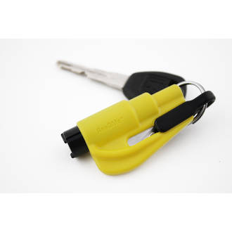 Resqme The Original Keychain Car Escape Tool w Glass Breaker and Seat Belt Cutter, Yellow - RQM-YELLOW