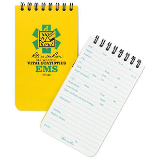 Rite in the Rain All-Weather Top Spiral EMS Notebook, Yellow - 112