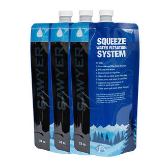 Sawyer 32 Oz. - 1.0L Squeezable Pouch for Water Filtration System, 3-Pack - SP113