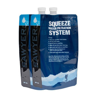 Sawyer 64 oz. - 2 Litre Squeezable Pouch for Water Filtration System, 2-Pack - SP114