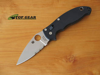 Spyderco Manix 2 Folding Knife, Combo Edge, Satin Finish - C101GPS2