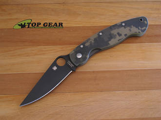 Spyderco Military Tactical Folding Knife, Digital Camo, CPM S30V Steel -  C36PCMOBK