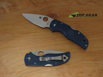 Spyderco Native 5 Folding Knife, CPM-SPY27 Stainless Steel, Blue FRN Handle, Plain Edge - C41PCBL5
