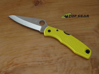 Spyderco Pacific H1 Pocket Knife, Fine Edge, Yellow FRN Handle - C91PYL