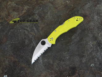 Spyderco Salt 2 Pocket Knife with Wharncliffe Blade H1 Stainless Steel, Satin Finish, Yellow FRN Handle - C88SWCYL2