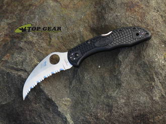 Spyderco Tasman Salt 2 Folding Knife H1 Stainless Steel, Serrated Edge, Black FRN Handle - C106SBK2