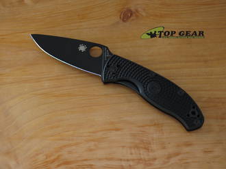 Spyderco Tenacious Pocket Knife, Black FRN Handle, Black Blade, Plain Edge - C122PBBK