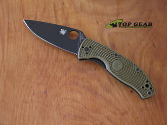 Spyderco Tenacious Lightweight Pocket Knife, FRN Handle Olive Drab, Powder Coated Blade, Straight Edge - C122PODBK