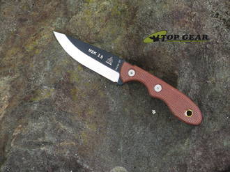 Tops Mini Scandi Knife, Tan Canvas Micarta Handle, 1095 High Carbon Steel - TPMSK2.5