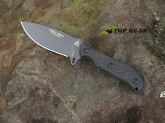 Tops Silent Hero 4 Fixed Blade Knife, 1095 High Carbon Steel, Black Canvas Micarta Handle - 02532