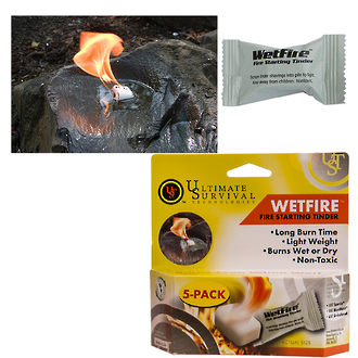 Ultimate Survival Wetfire Firestarting Tinder, 5-Pack - 20-1WG0412-BX5