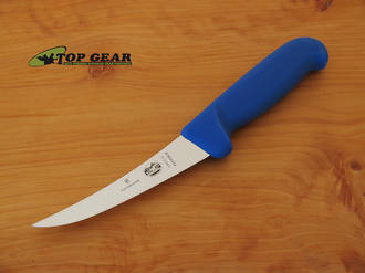 Victorinox Butchers Curved Boning Knife, 12 cm Flexible Blade, Blue Handle - 5.6612.12