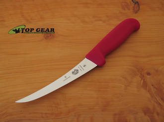 Victorinox Butchers Curved Boning Knife with flexible Blade, 15 cm, Red Handle - 5.6611.15