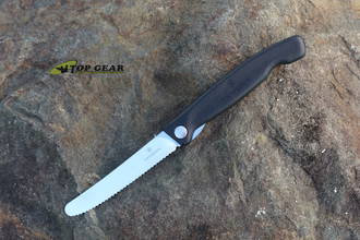 Victorinox Swiss Classic Foldable Paring Knife with Serrated Edge, Black Polypropylene Handle - 6.7833.FB