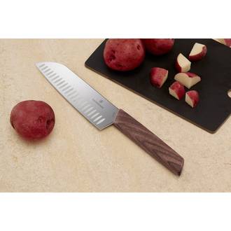 Victorinox Swiss Modern Santoku Knife, 17 cm - Walnut Wood Handle - 6.9050.17KG