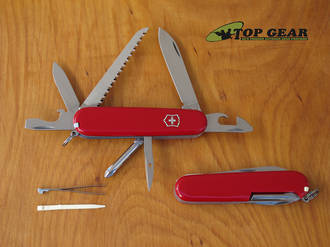 Victorinox Hiker Swiss Army Pocket Knife with Red Handle - 1.4613