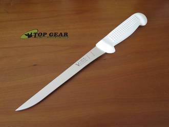 Victory 8" Straight Fish Fillet Knife, White Polypropylene Handle - 2/508/20/115