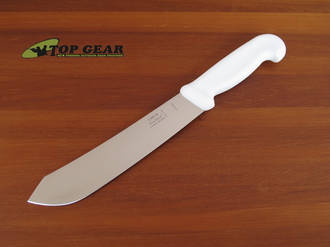 Victory 9" Butchers Knife with wide Tip, White Polypropylene Handle - 2/600/22/111