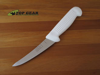 Victory Butchers Narrow Curved Boning Knife, 12 cm, White Polypropylene Handle,  - 3/721/12/115