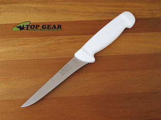 Victory Butcher's 6" Straight Boning Knife, White Polypropylene Handle - 2/7002/13/114
