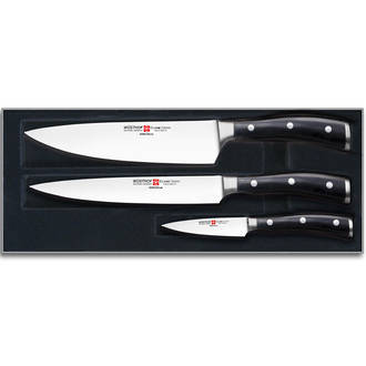 Wusthof Classic Ikon 3 Piece Knife Knife Set, Black Polyoxymethylene - 1120360301