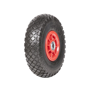 Wheel 300-4" Plastic Red 16mm FB Rim 300-4 Solid PU Tyre W108